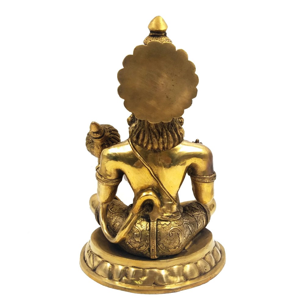 Brass Hanumanji Sitting Idol L10" x W8" x H15.50"